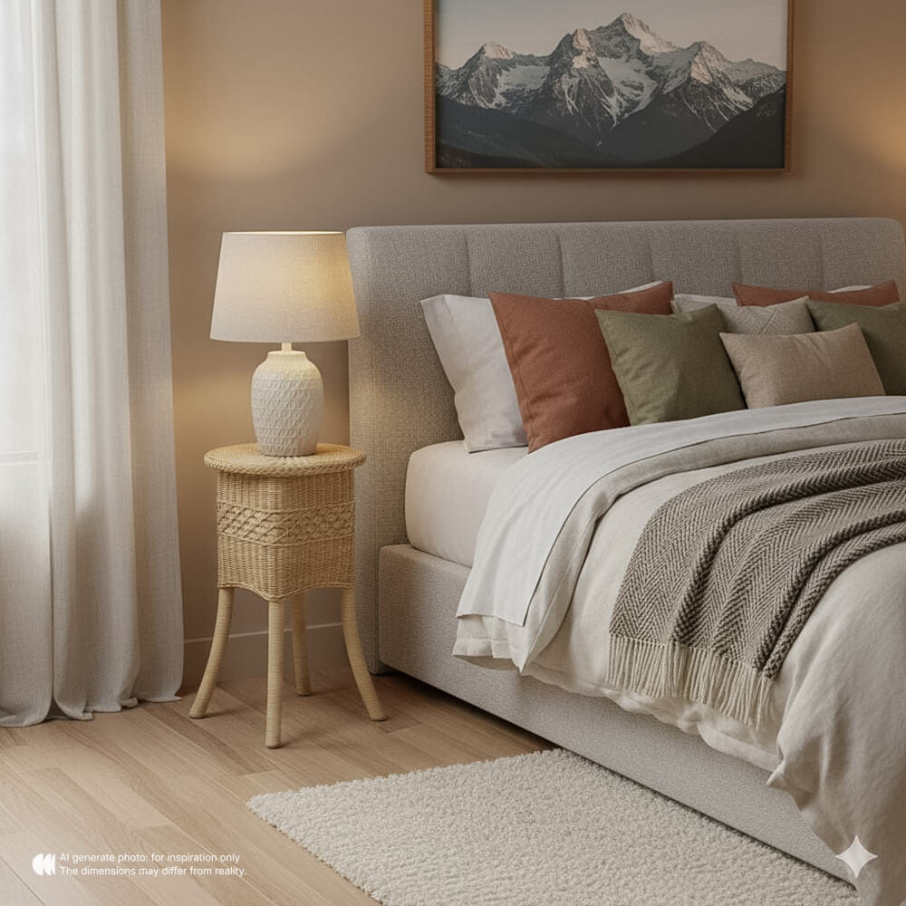 โต๊ะข้าง หวายแท้ PISAMAI รุ่น MESA SIDE TABLE ทรง MINIMAL ขนาด 40*40*70 ซม. สีธรรมชาติ_9